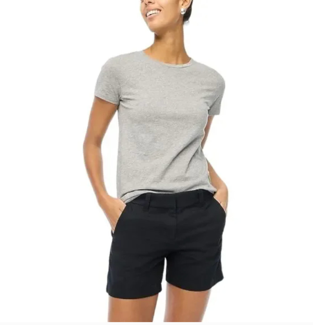 NWT J. Crew 5" Classic Chino Shorts 10 Black H1453 Women's Travel Beach Cruise